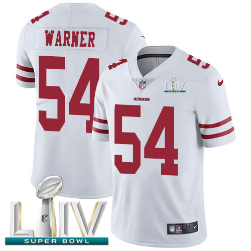 San Francisco 49ers Nike 54 Fred Warner White Super Bowl LIV 2020 Youth Stitched NFL Vapor Untouchable Limited Jersey